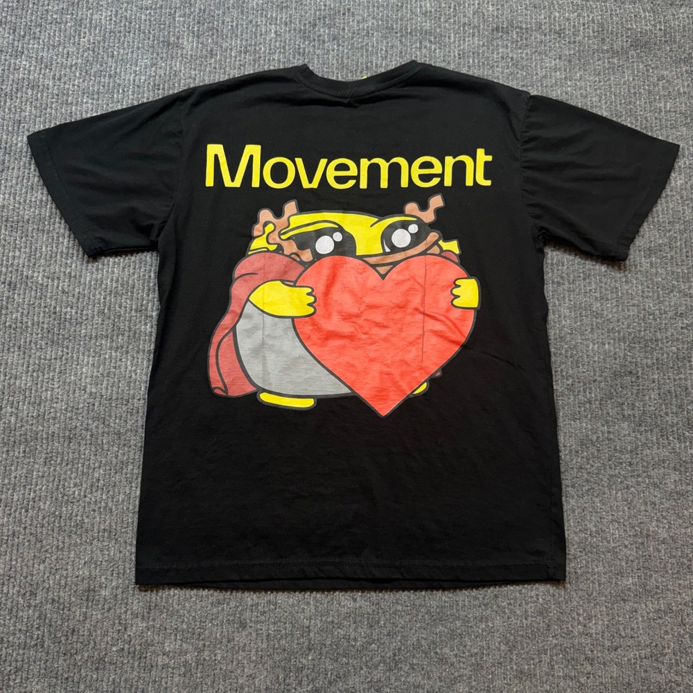 Movement Labs Web3 Crypto Tee Mens L Black Heart Mascot Blockchain Swag